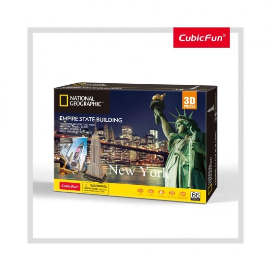 Puzzle 3D Empire State Building cu brosura 66 piese