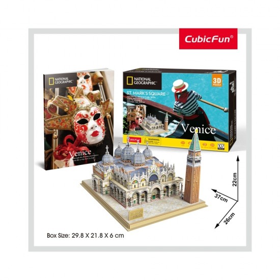 Puzzle 3D cu brosura Piata San Marco 107 piese