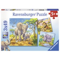 Puzzle Animale - 3x49 piese
