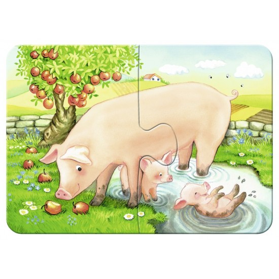 Puzzle Animale la ferma 2/4/6/8 piese