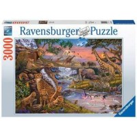 Puzzle Animale salbatice la rau Ravensburger 3000 piese