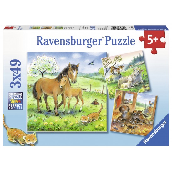 Puzzle Animale si pui - 3x49 piese