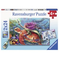 Puzzle Aventura sirenei 2x24 piese Ravensburger