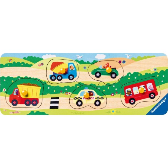 Puzzle din lemn cu vehicule - 5 piese