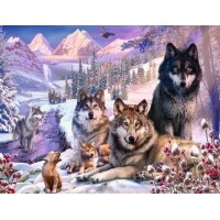 Puzzle Familie lupi iarna Ravensburger 2000 piese