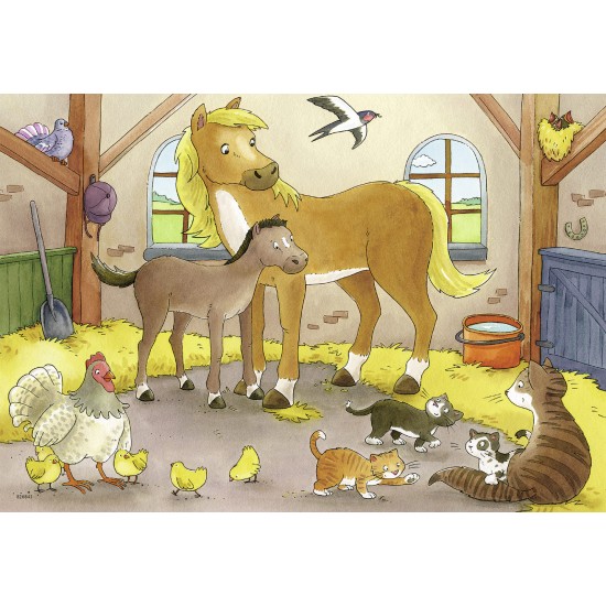 Puzzle Familii animale - 2x12 piese