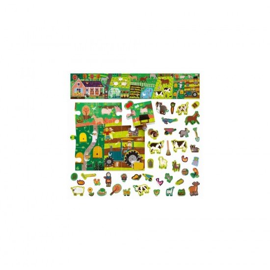 Puzzle Headu ferma cu stickere 45 piese