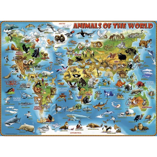 Puzzle Harta Animalelor 300 piese
