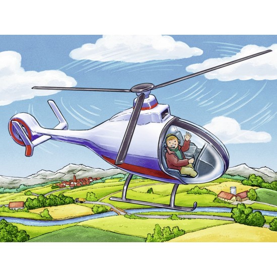 Puzzle in cutie Vehicule 12 piese