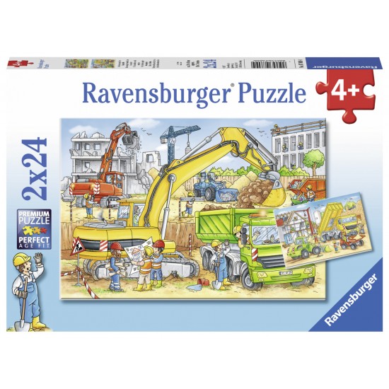 Puzzle Muncind din greu - 2x24 piese