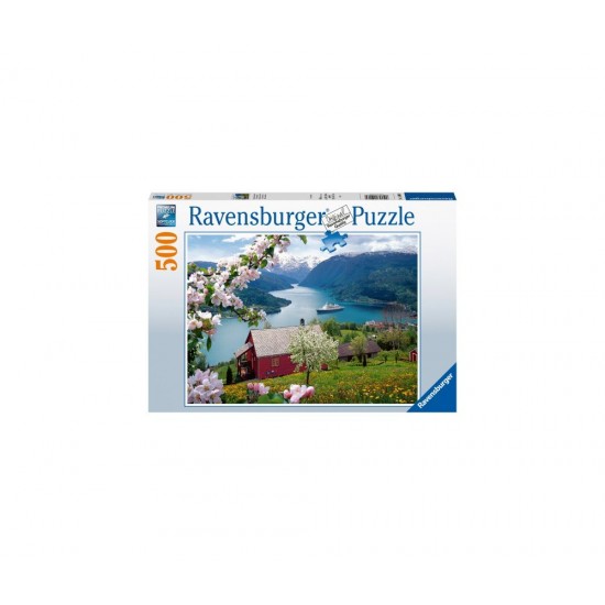 Puzzle peisaj montan Ravensburger 500 piese