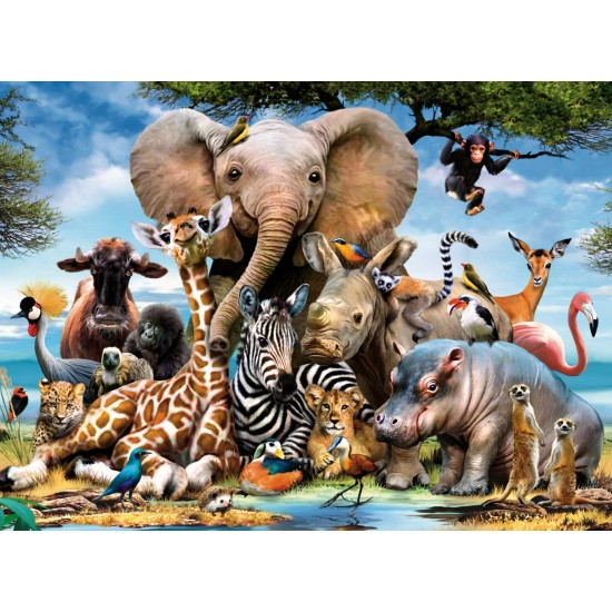 Puzzle Ravensburger Prietenii africani - 300 piese