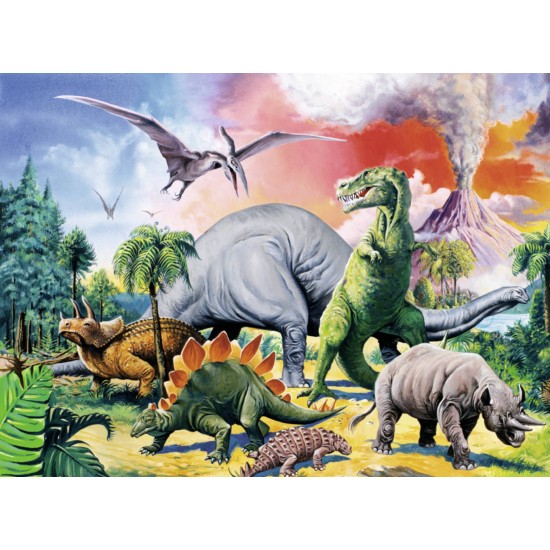 Puzzle Printre dinozauri - 100 piese