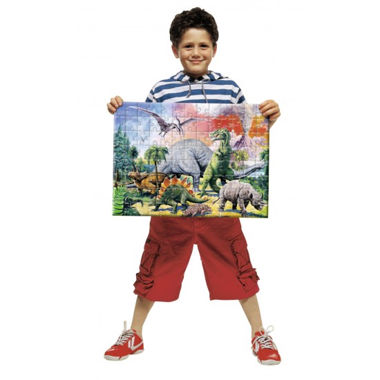 Puzzle Printre dinozauri - 100 piese