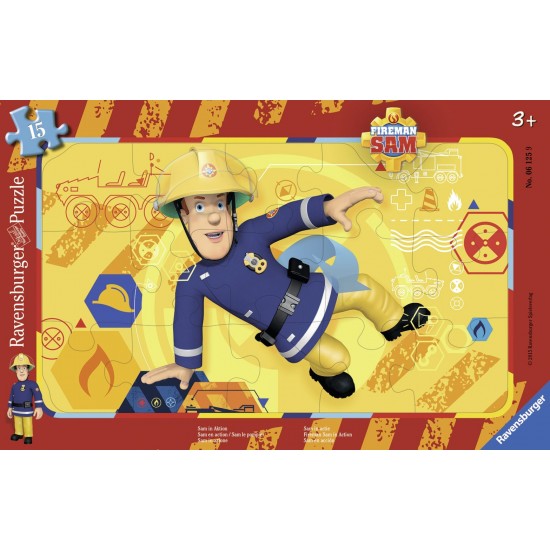 Puzzle tip rama Pompierul Sam 15 piese