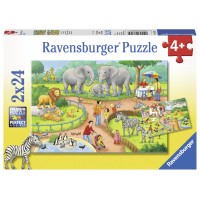 Puzzle Zi la Zoo - 2x24 piese