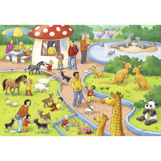 Puzzle Zi la Zoo - 2x24 piese