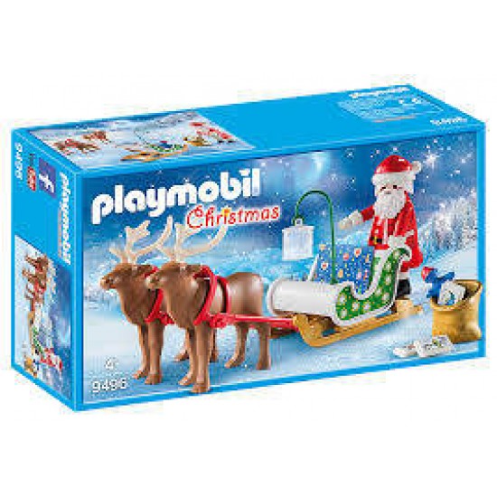 Sania lui Mos Craciun cu reni Playmobil