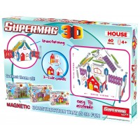 Supermag 3d - Jucarie cu magnet casuta - 60 piese
