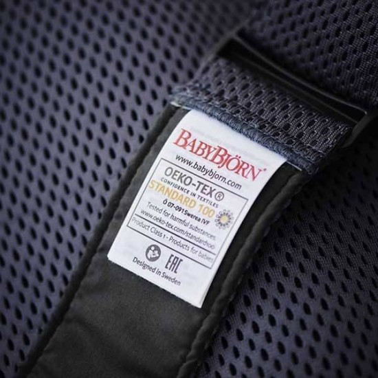 Marsupiu anatomic BabyBjorn Mini cu pozitii multiple de purtare Anthracite 3D Mesh