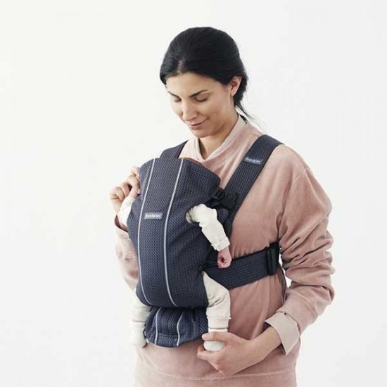 Marsupiu anatomic BabyBjorn Mini cu pozitii multiple de purtare Anthracite 3D Mesh