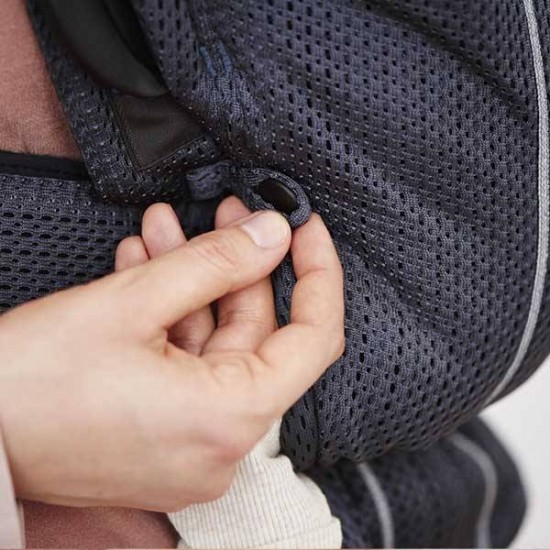 Marsupiu anatomic BabyBjorn Mini cu pozitii multiple de purtare Anthracite 3D Mesh