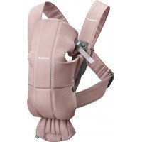 Marsupiu anatomic BabyBjorn Mini cu pozitii multiple de purtare Dusty Pink Bumbac