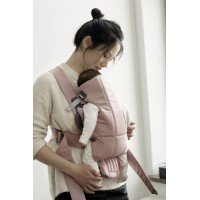 Marsupiu anatomic BabyBjorn Mini cu pozitii multiple de purtare Dusty Pink Bumbac