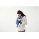 Marsupiu anatomic BabyBjorn Mini cu pozitii multiple de purtare Vintage Indigo Bumbac