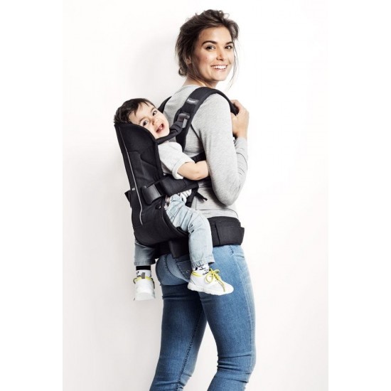 Marsupiu anatomic BabyBjorn One cu pozitii multiple de purtare Denim grey Bumbac