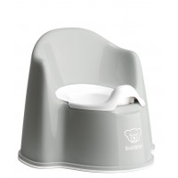 Olita cu protectie spate Potty Chair Grey / White BabyBjorn