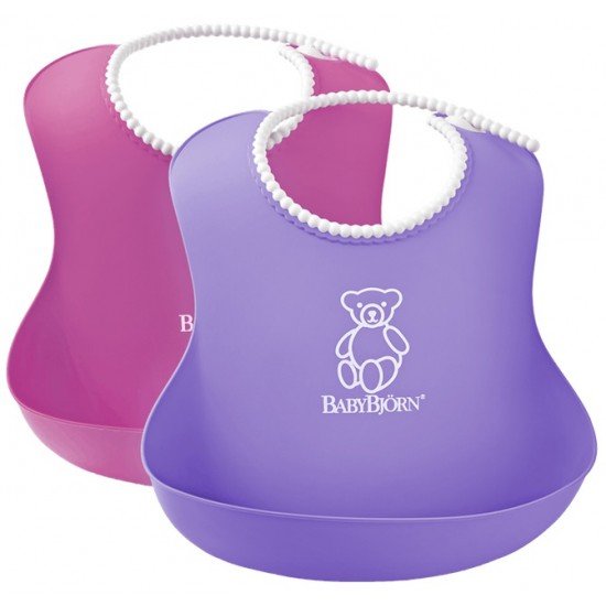 Set 2 bavete Soft Bib BabyBjorn Pink Purple