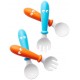 Set lingurite si furculite pentru bebelusi (4 bucati) BabyBjorn – Orange/Turquoise