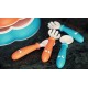 Set lingurite si furculite pentru bebelusi (4 bucati) BabyBjorn – Orange/Turquoise