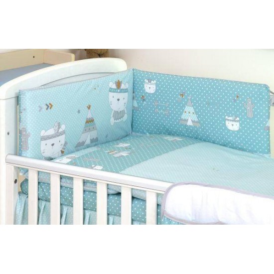 Lenjerie copii 3 piese Indi Turquioise Jolie 120*60 cm