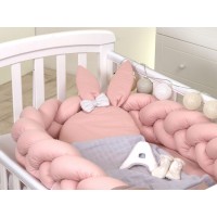 Protectie impletita pentru patut si Baby nest Pure Rose 210*21 cm Jolie