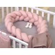 Protectie impletita pentru patut si Baby nest Pure Rose 210*21 cm Jolie