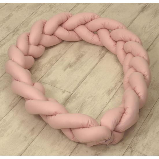 Protectie impletita pentru patut si Baby nest Pure Rose 210*21 cm Jolie