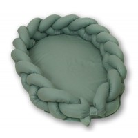 Protectie impletita pentru patut si baby nest Pure Salvia 240*21 cm Jolie