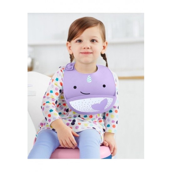 Bavetica de silicon Fold and Go Zoo Skip Hop - Balena