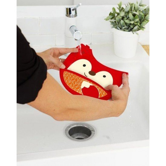 Bavetica din silicon Zoo Fold and Go Skip Hop - Vulpe