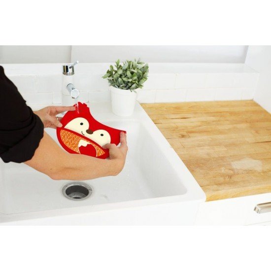 Bavetica din silicon Zoo Fold and Go Skip Hop - Vulpe