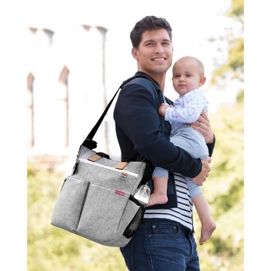 Geanta de scutece Skip Hop Duo Signature Grey Melange