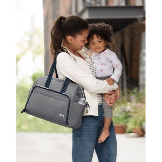 Geanta de scutece Skip Hop Satchel cu deschidere larga