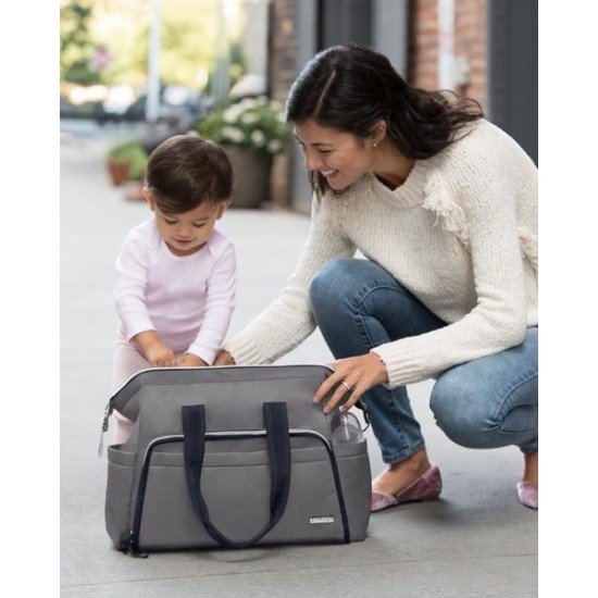 Geanta de scutece Skip Hop Satchel cu deschidere larga