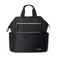 Geanta pentru scutece tip rucsac cu deschidere larga Black Skip Hop