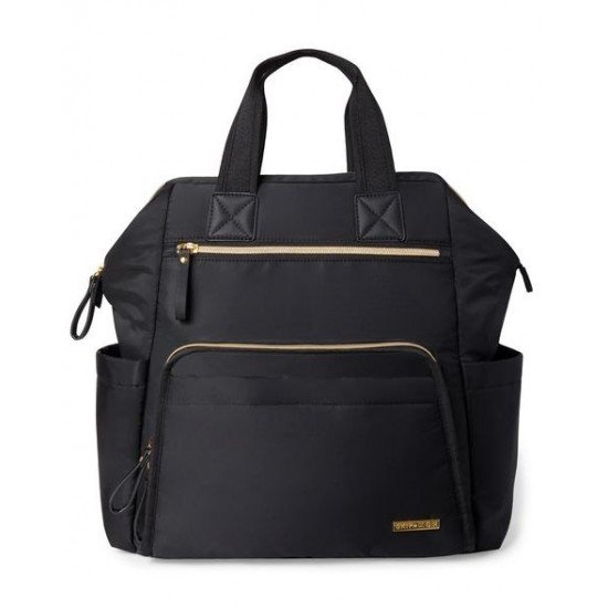 Geanta pentru scutece tip rucsac cu deschidere larga Black Skip Hop