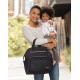 Geanta pentru scutece tip rucsac cu deschidere larga Black Skip Hop