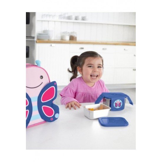 Kit pentru pranz din otel inoxidabil Skip Hop Zoo Fluture