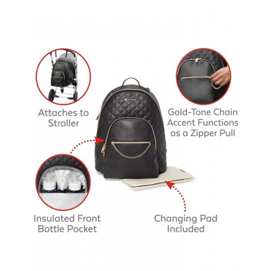 Rucsac pentru scutece matlasat Skip Hop Linx Negru